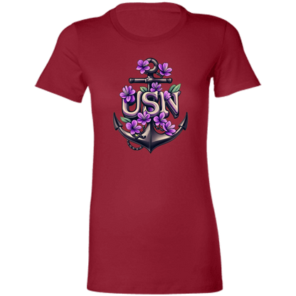 Purple Flower Anchor Ladies' Favorite T-Shirt