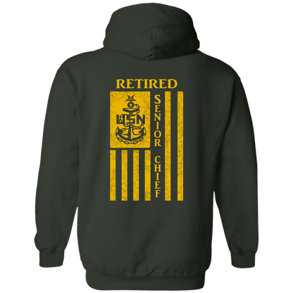 Retired Senior Chief Flag FB Pullover Hoodie