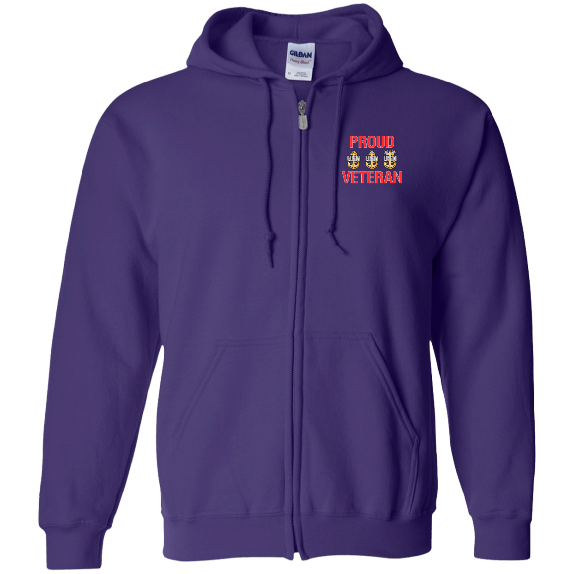 Proud Veteran Zip Up Hooded Sweatshirt