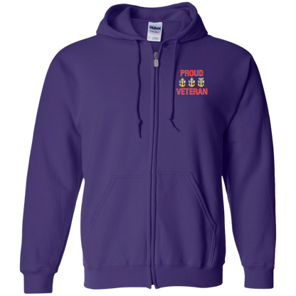Proud Veteran Zip Up Hooded Sweatshirt