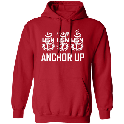 Anchor Up White Design Pullover Hoodie