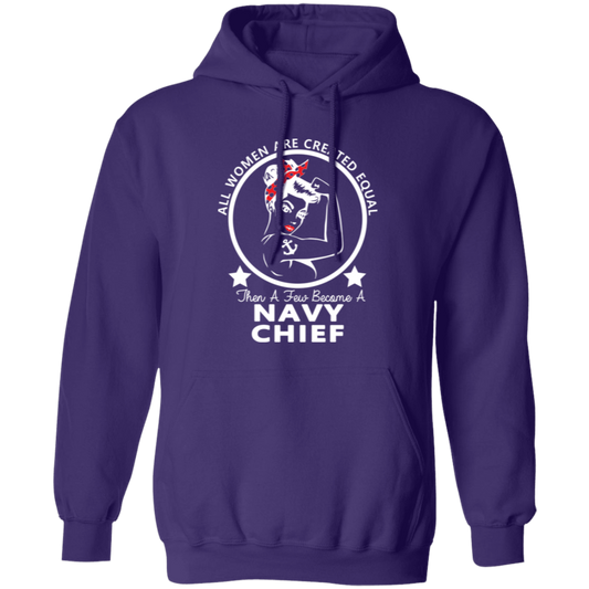 Navy Girl Chief White Pullover Hoodie