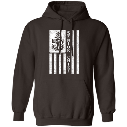 Senior Chief Flag White Pullover Hoodie