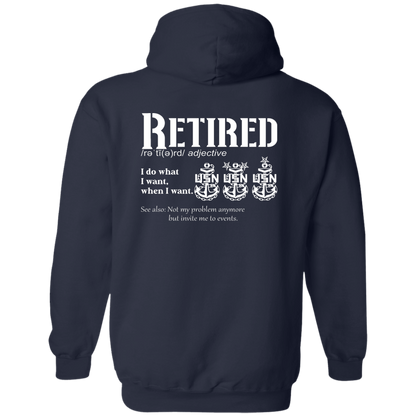 Retired Definition White Zip Up Hooded Sweatshirt