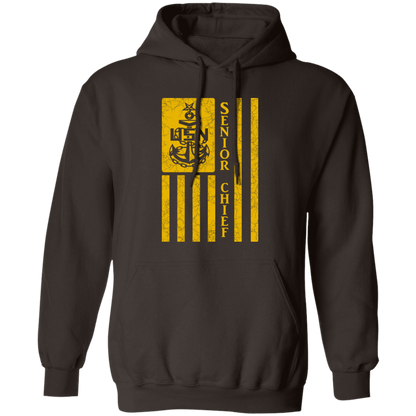 Senior Chief Flag Gold Pullover Hoodie