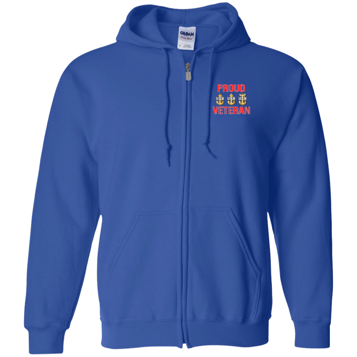 Proud Veteran Zip Up Hooded Sweatshirt