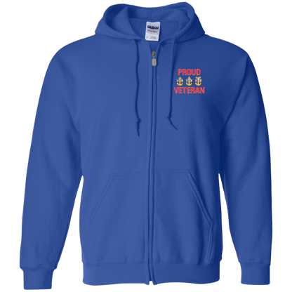 Proud Veteran Zip Up Hooded Sweatshirt