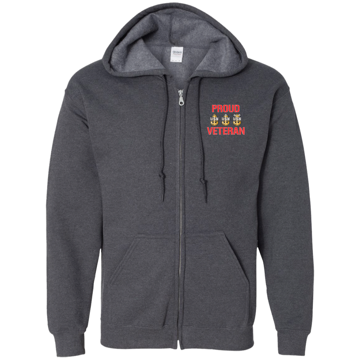 Proud Veteran Zip Up Hooded Sweatshirt