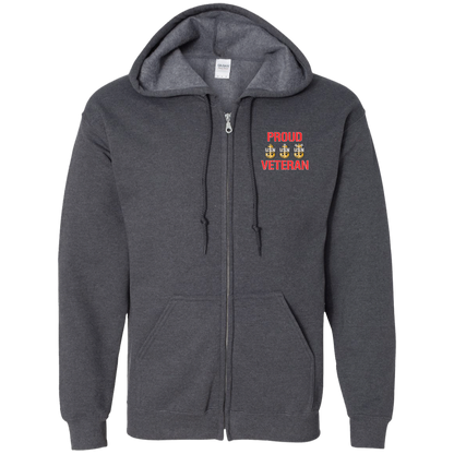 Proud Veteran Zip Up Hooded Sweatshirt