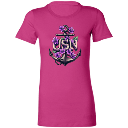 Purple Flower Anchor Ladies' Favorite T-Shirt