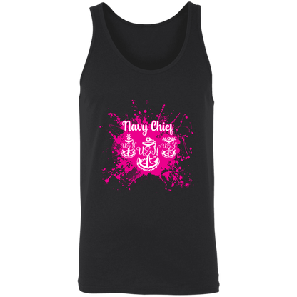 Navy Chief Pink Paint Unisex Tank