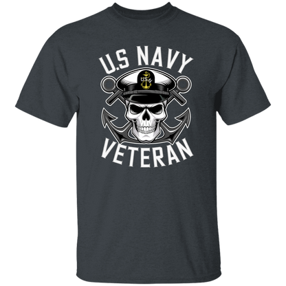 US Navy Veteran Skull 5.3 oz. T-Shirt