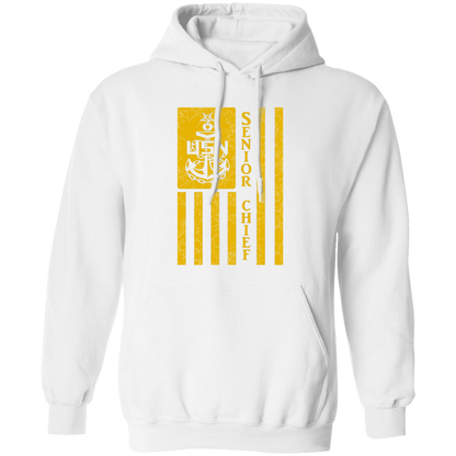 Senior Chief Flag Gold Pullover Hoodie