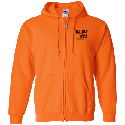 Retired Definition Zip Up Hooded Sweatshirt