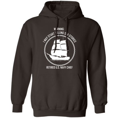 Retired Sea Stories White Pullover Hoodie