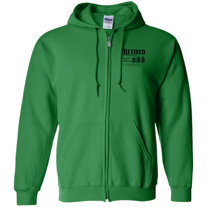 Retired Definition Zip Up Hooded Sweatshirt