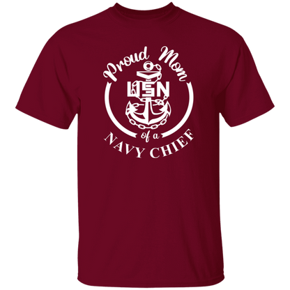 Proud Mom White Design  5.3 oz. T-Shirt