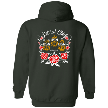 Retired Chief Rose Zip Up Hooded Sweatshirt