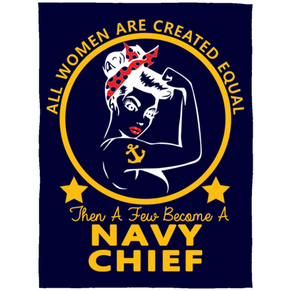Navy Girl Gold Fleece Blanket 60x80