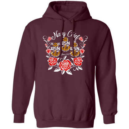Navy Chief Rose Gold Pullover Hoodie