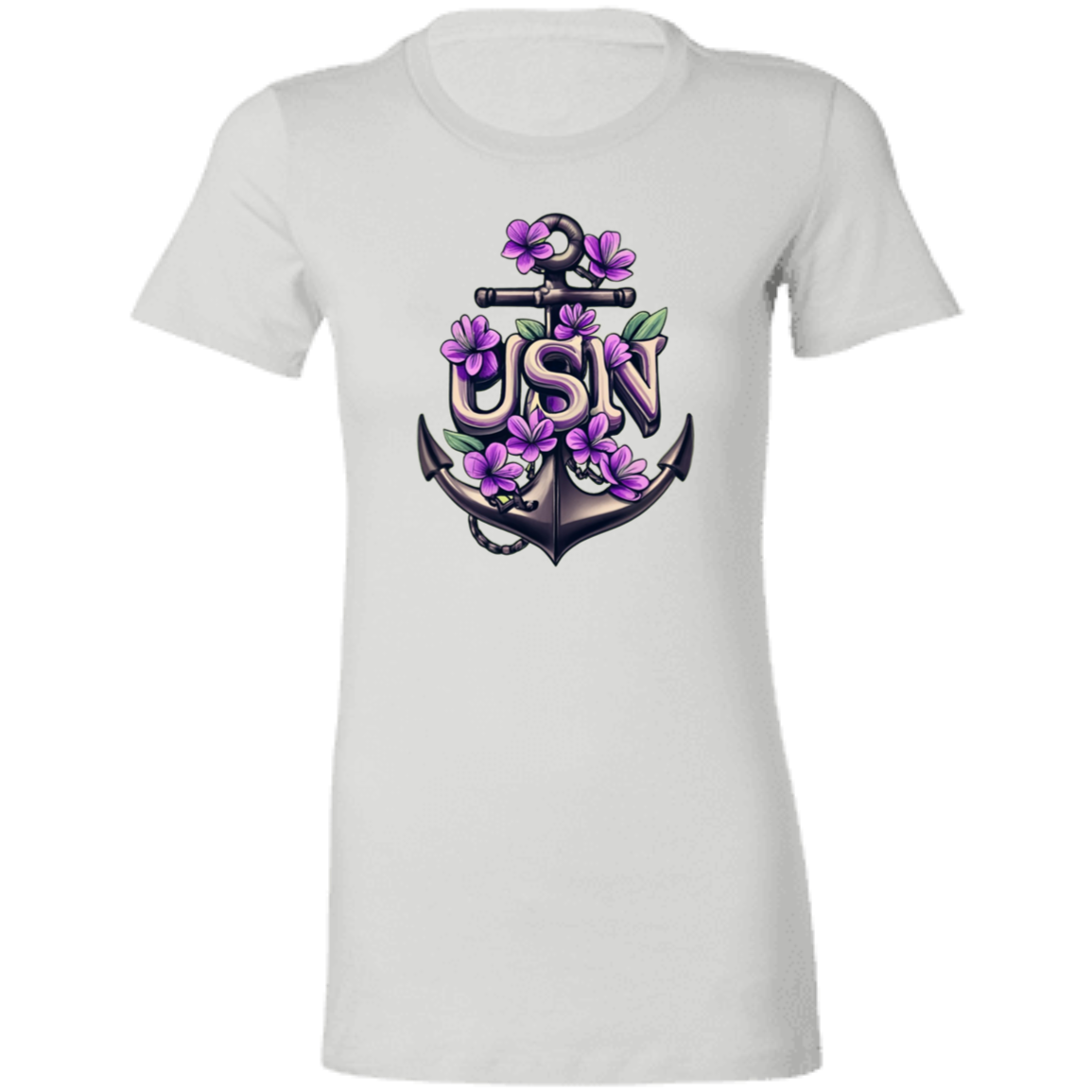 Purple Flower Anchor Ladies' Favorite T-Shirt