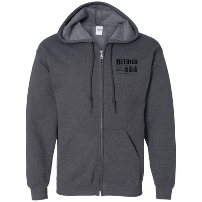 Retired Definition Zip Up Hooded Sweatshirt
