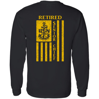 Retired Senior Chief Flag FB LS T-Shirt 5.3 oz.