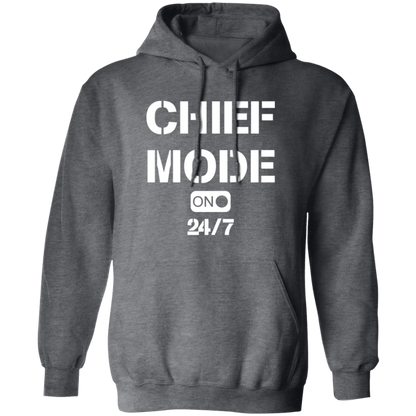 Chief Mode White Pullover Hoodie