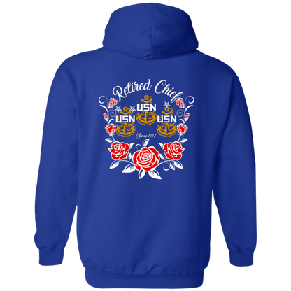 Retired Chief Rose Zip Up Hooded Sweatshirt