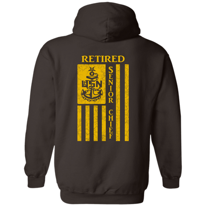 Retired Senior Chief Flag FB Pullover Hoodie