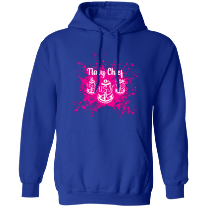 Navy Chief Pink Paint Pullover Hoodie