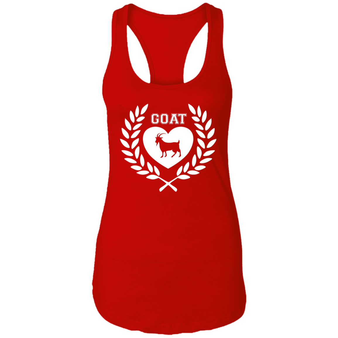 Goat Wreath White Ladies Racerback Tank