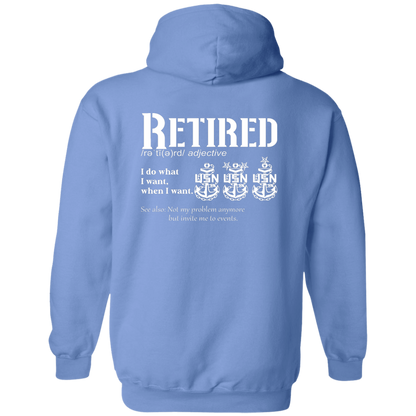 Retired Definition White Zip Up Hooded Sweatshirt