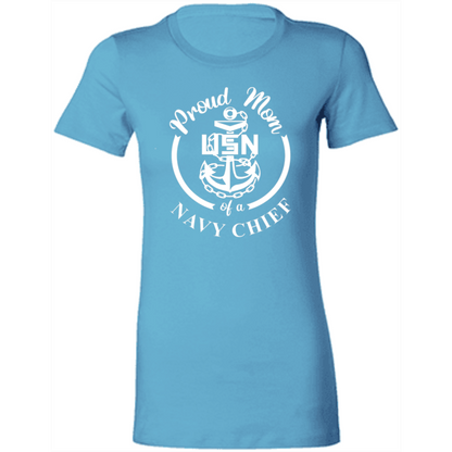 Proud Mom White Design  Ladies' Favorite T-Shirt