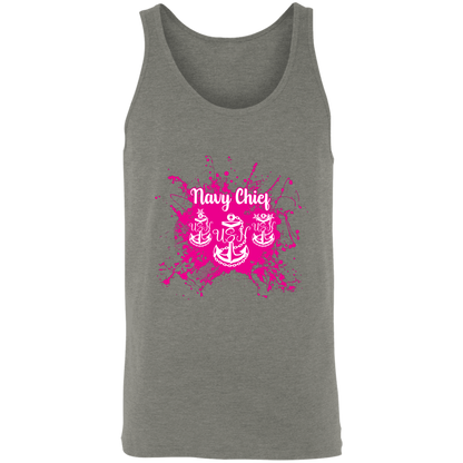 Navy Chief Pink Paint Unisex Tank