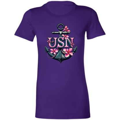 Pink Flower Anchor  Ladies' Favorite T-Shirt