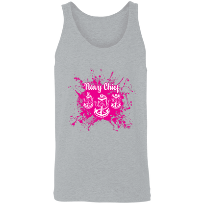 Navy Chief Pink Paint Unisex Tank