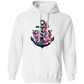 Pink Flower Anchor Pullover Hoodie