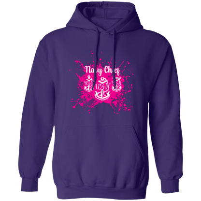 Navy Chief Pink Paint Pullover Hoodie