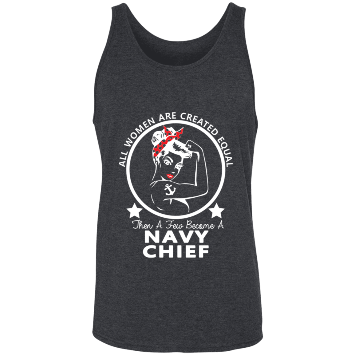 Navy Girl Chief White Unisex Tank
