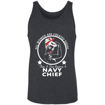 Navy Girl Chief White Unisex Tank