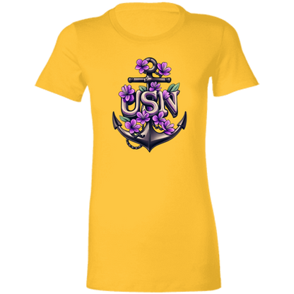 Purple Flower Anchor Ladies' Favorite T-Shirt