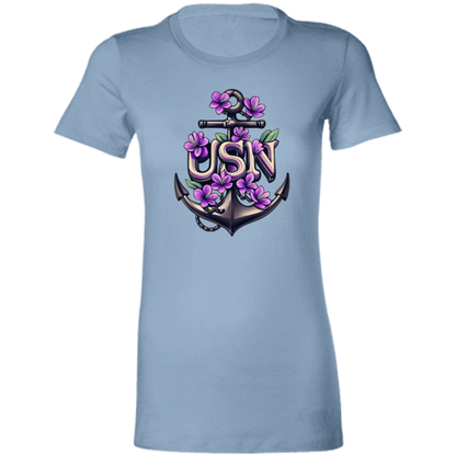 Purple Flower Anchor Ladies' Favorite T-Shirt