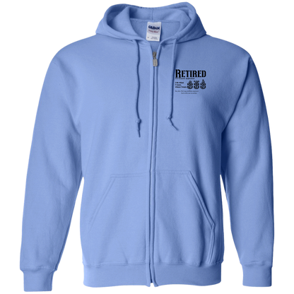 Retired Definition Zip Up Hooded Sweatshirt