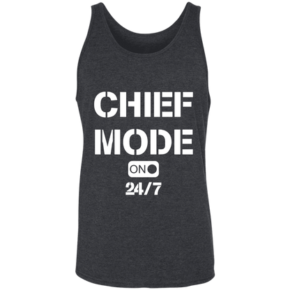 Chief Mode White Unisex Tank