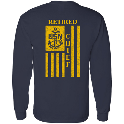 Retired Chief Flag FB LS T-Shirt 5.3 oz.