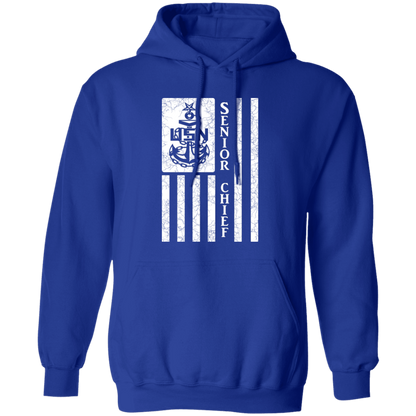 Senior Chief Flag White Pullover Hoodie