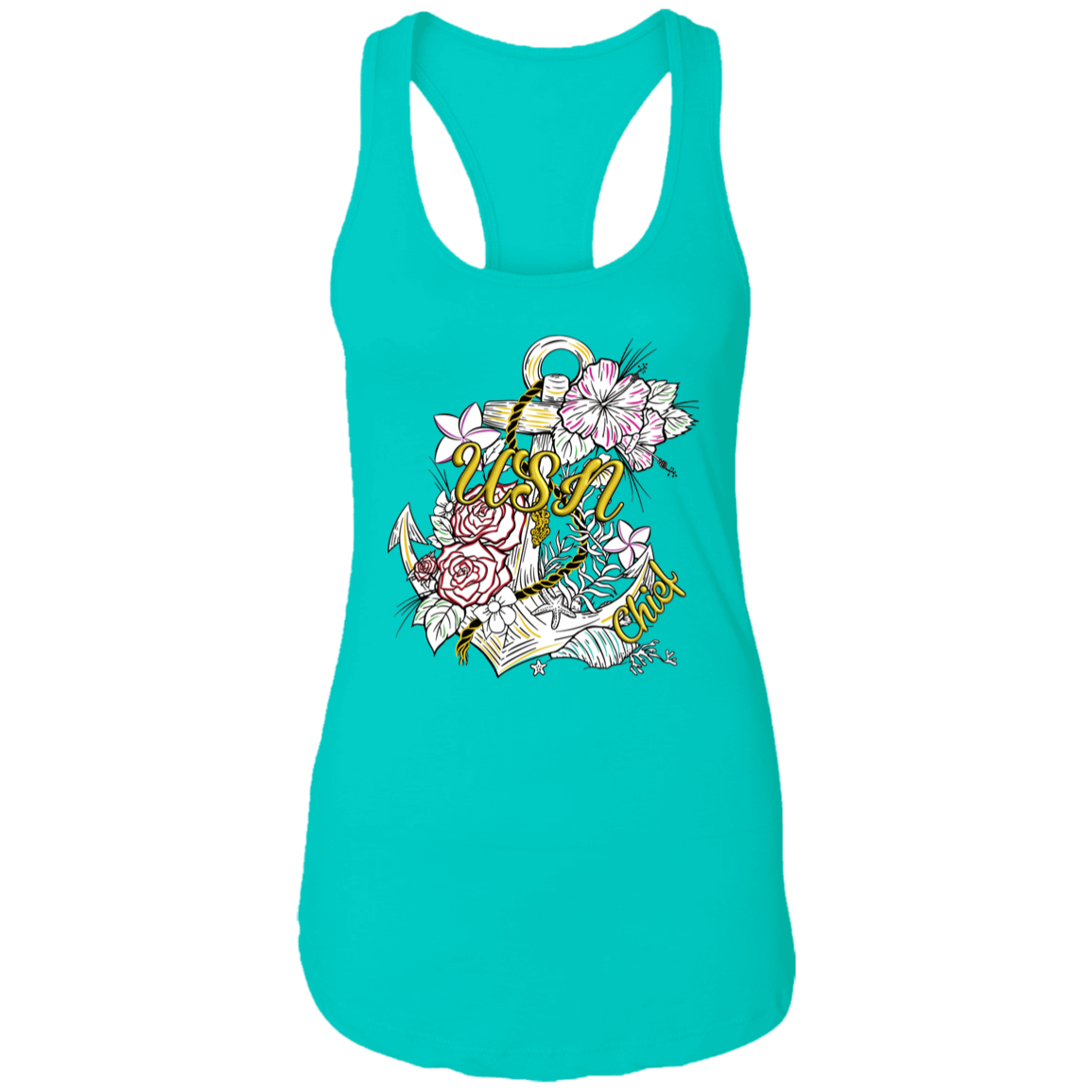 Wooden Anchor Ladies Racerback Tank