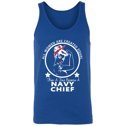 Navy Girl Chief White Unisex Tank