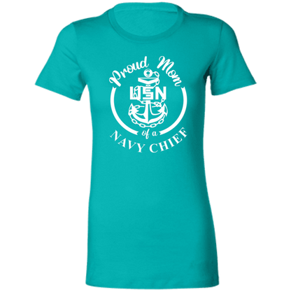Proud Mom White Design  Ladies' Favorite T-Shirt